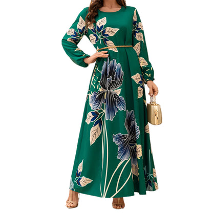 Elegant Floral Velvet Maxi Dress