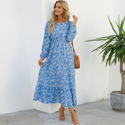 Bohemian Floral Chiffon Maxi Dress