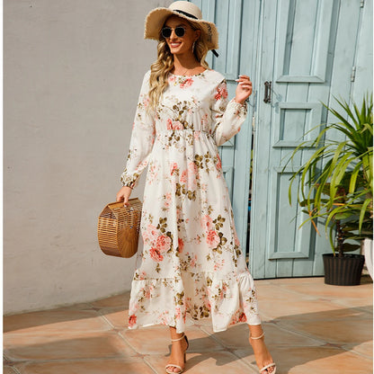 Bohemian Floral Chiffon Maxi Dress