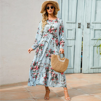Bohemian Floral Chiffon Maxi Dress
