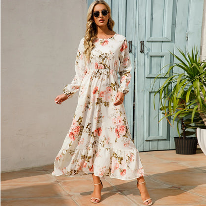 Bohemian Floral Chiffon Maxi Dress
