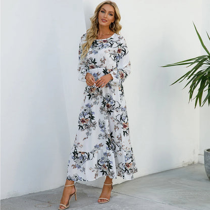 Bohemian Floral Chiffon Maxi Dress