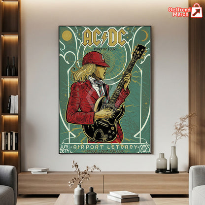 AC/DC PWR UP Tour Canvas Poster – June 26, 2025 “Tonight in Prague” Concert Art Print, Airport Letňany - Get Trend Merch
