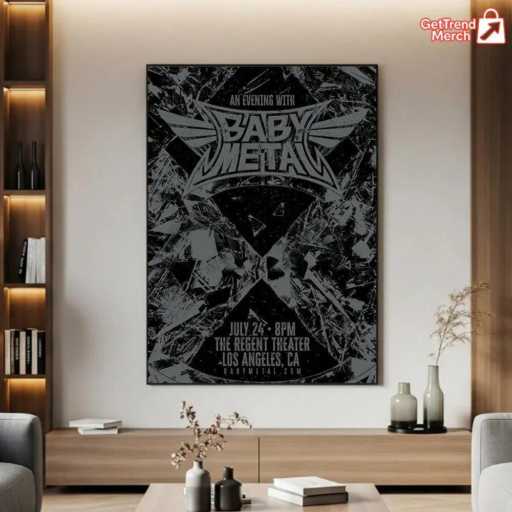 BABYMETAL Concert Tour Canvas - July 24, 2025 Los Angeles, CA The Regent Theater An Evening With BABYMETAL Canvas Wall Art Poster - Get Trend Merch