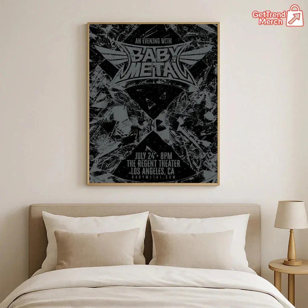 BABYMETAL Concert Tour Canvas - July 24, 2025 Los Angeles, CA The Regent Theater An Evening With BABYMETAL Canvas Wall Art Poster - Get Trend Merch