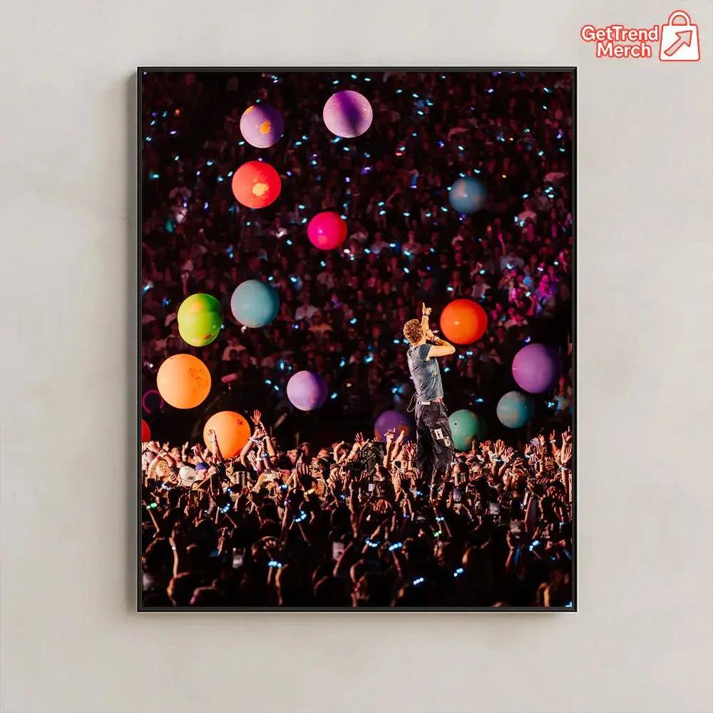Coldplay Boston 2025 Poster – Music of the Spheres Tour – Gillette Stadium Show July 16, 2025 Canvas - Get Trend Merch