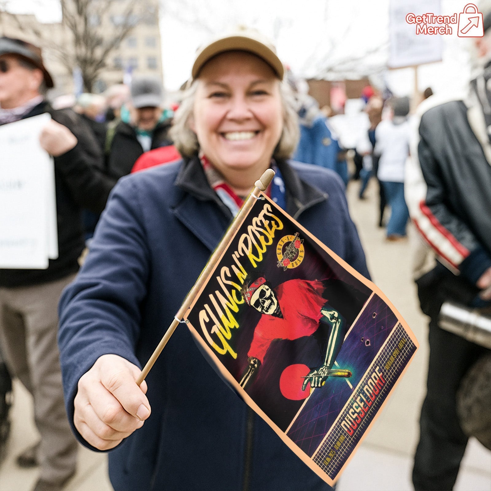 Guns N’ Roses Düsseldorf 2025 Skeleton Ping Pong House Flag – Official Concert Tour Outdoor Banner - Get Trend Merch
