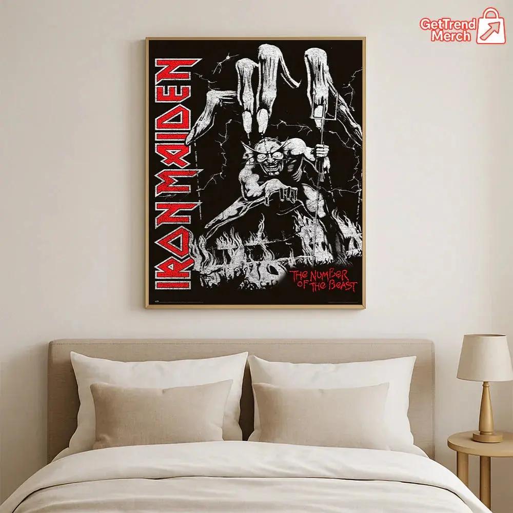 Iron Maiden “The Number of the Beast” Poster | Eddie Devil Puppet Art Print – Classic Heavy Metal Canvas Wall Decor - Get Trend Merch