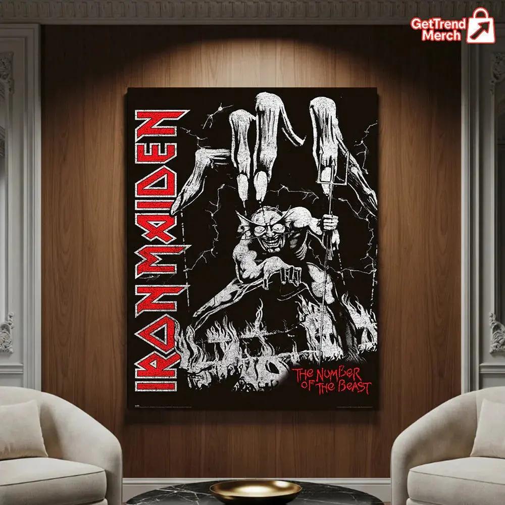 Iron Maiden “The Number of the Beast” Poster | Eddie Devil Puppet Art Print – Classic Heavy Metal Canvas Wall Decor - Get Trend Merch