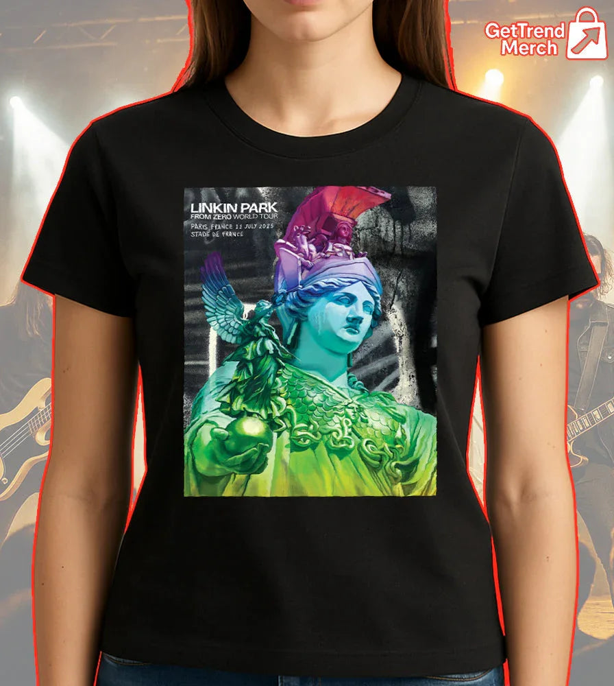Linkin Park Concert Tour From Zero World Tour July 11, 2025 Paris, France Stade de France Statue Art Official Band T-Shirt - Get Trend Merch