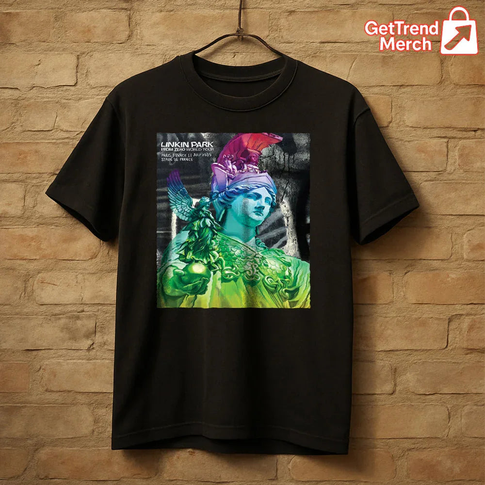Linkin Park Concert Tour From Zero World Tour July 11, 2025 Paris, France Stade de France Statue Art Official Band T-Shirt - Get Trend Merch