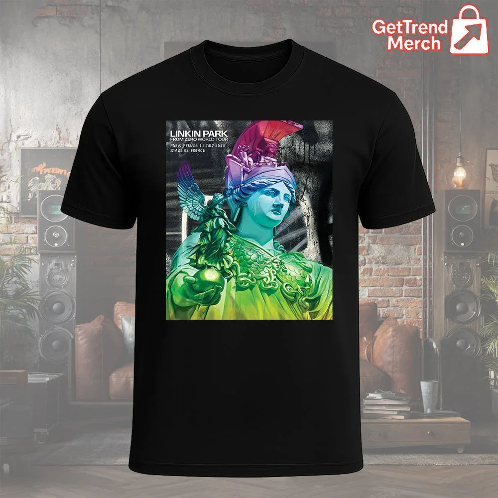 Linkin Park Concert Tour From Zero World Tour July 11, 2025 Paris, France Stade de France Statue Art Official Band T-Shirt - Get Trend Merch