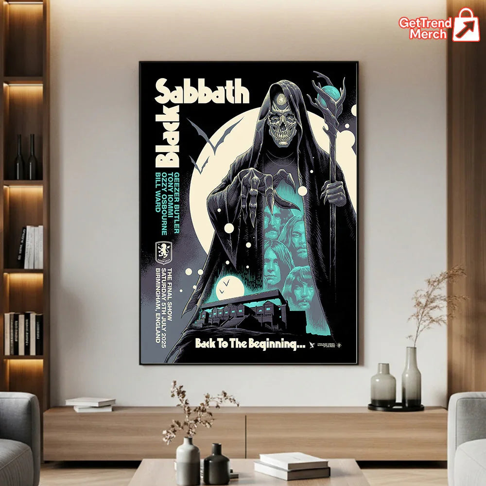 Metallica Concert Tour M72 World Tour July 5, 2025 Birmingham, England Villa Park Back To The Beginning Official Poster Canvas Wall Art - Get Trend Merch