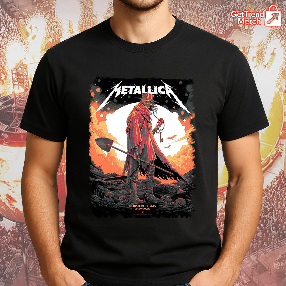 Metallica Concert Tour M72 World Tour June 14, 2025 Houston, TX NRG Stadium Death Reaper Official Band T-Shirt - Get Trend Merch