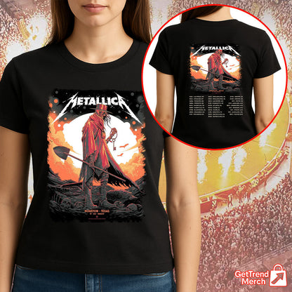 Metallica Concert Tour M72 World Tour June 14, 2025 Houston, TX NRG Stadium Death Reaper Official Band T-Shirt - Get Trend Merch