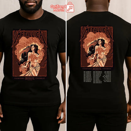 Metallica M72 World Tour Brisbane, Australia - Nov 12, 2025 Suncorp Stadium Tour T-Shirt