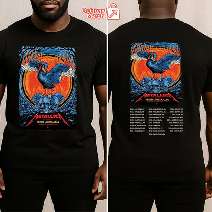 Metallica M72 World Tour November 1, 2025 Perth, Australia - Optus Stadium Tour Shirt