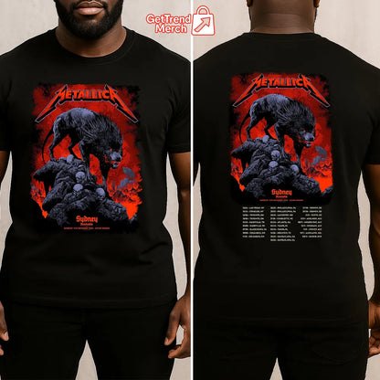 Metallica M72 World Tour November 15, 2025 Sydney, Australia - Accor Stadium Tour Shirt
