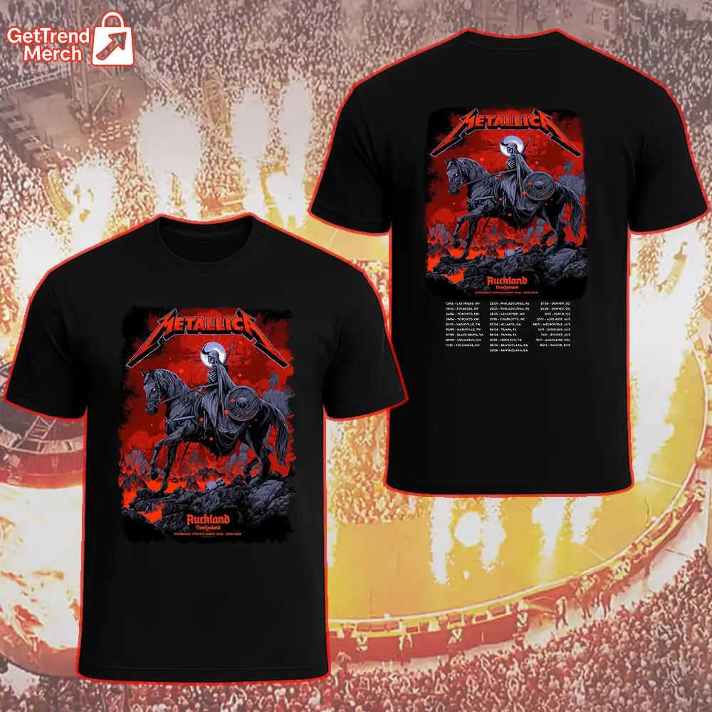Metallica M72 World Tour November 19, 2025 Auckland, New Zealand - Eden Park Tour Shirt