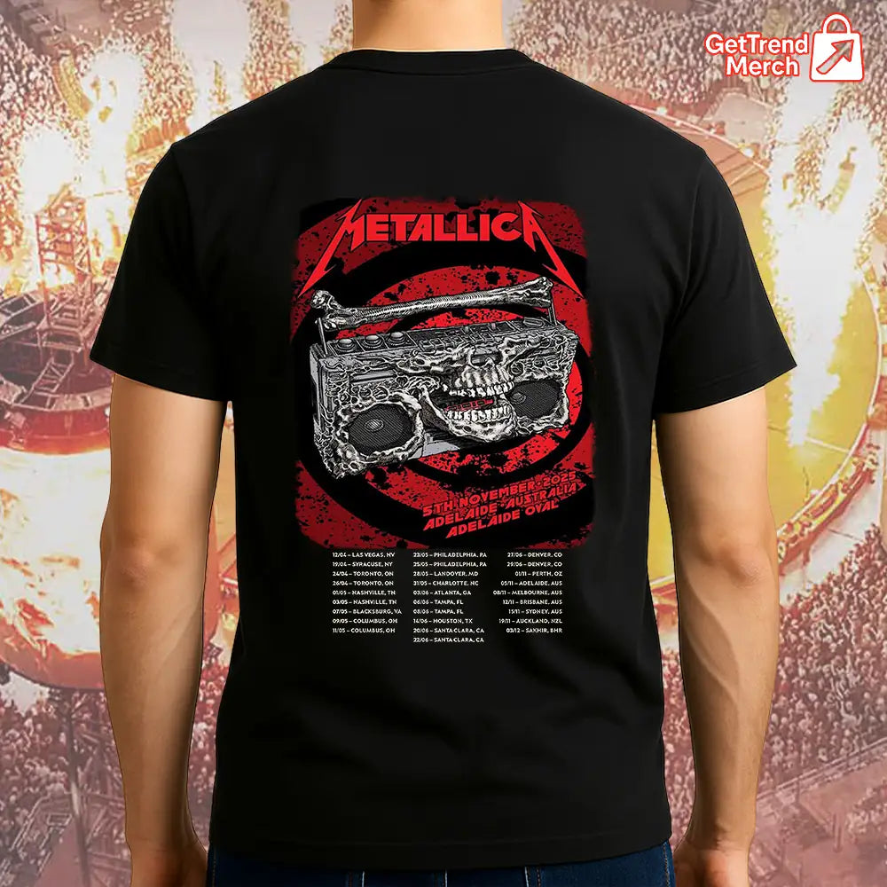 Metallica M72 World Tour November 5, 2025 Adelaide, Australia - Adelaide Oval Tour Shirt