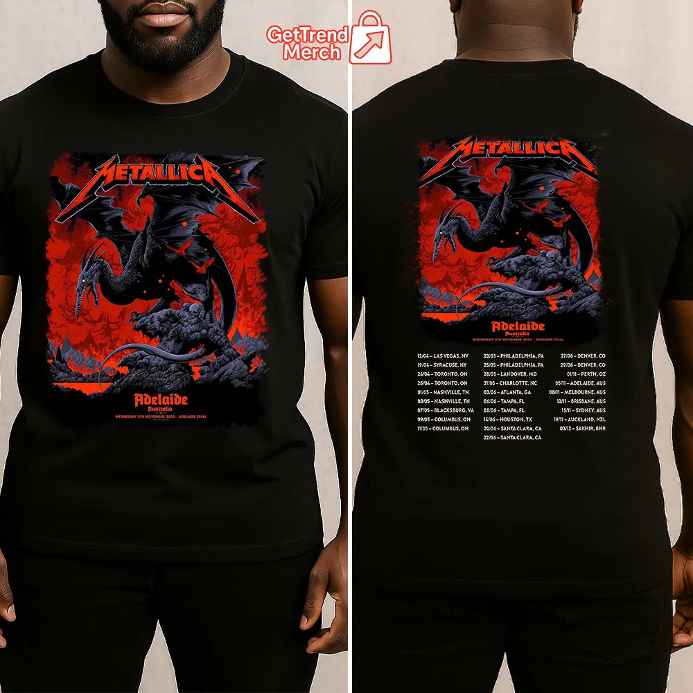 Metallica M72 World Tour November 5, 2025 Adelaide, Australia - Adelaide Oval Tour Shirt