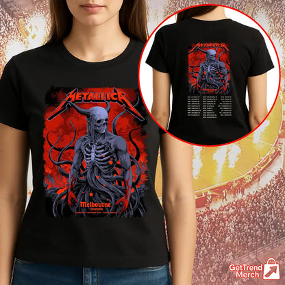 Metallica M72 World Tour November 8 2025 Melbourne Australia Marvel Stadium Tour Shirt