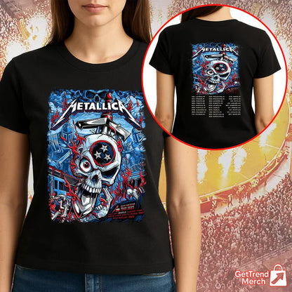 Metallica Nashville 2025 Warrior Skull T-Shirt | M72 North American Tour Shirt – May 1 Nissan Stadium - Get Trend Merch