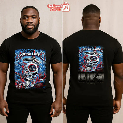 Metallica Nashville 2025 Warrior Skull T-Shirt | M72 North American Tour Shirt – May 1 Nissan Stadium - Get Trend Merch