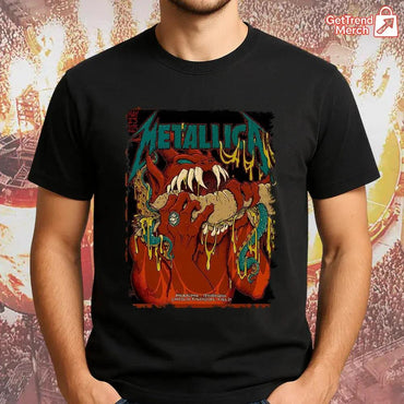 Metallica Philadelphia 2025 Night 1 T-Shirt | Red Monster Bite Tour Tee – Lincoln Financial Field - Get Trend Merch